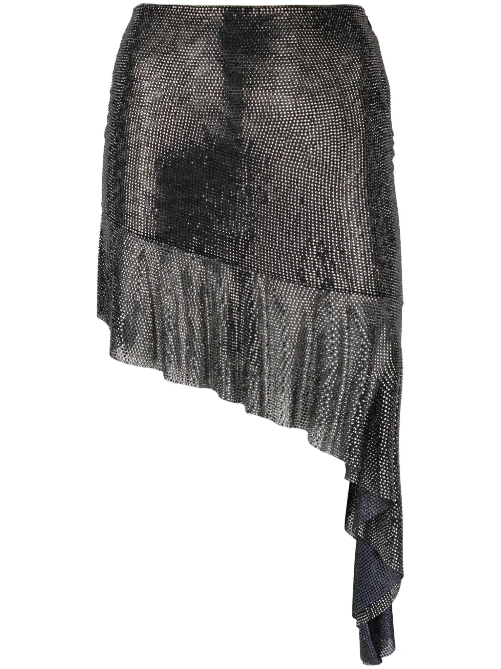 Giuseppe Di Morabito Asymmetric Crystal-embellished Skirt In Black