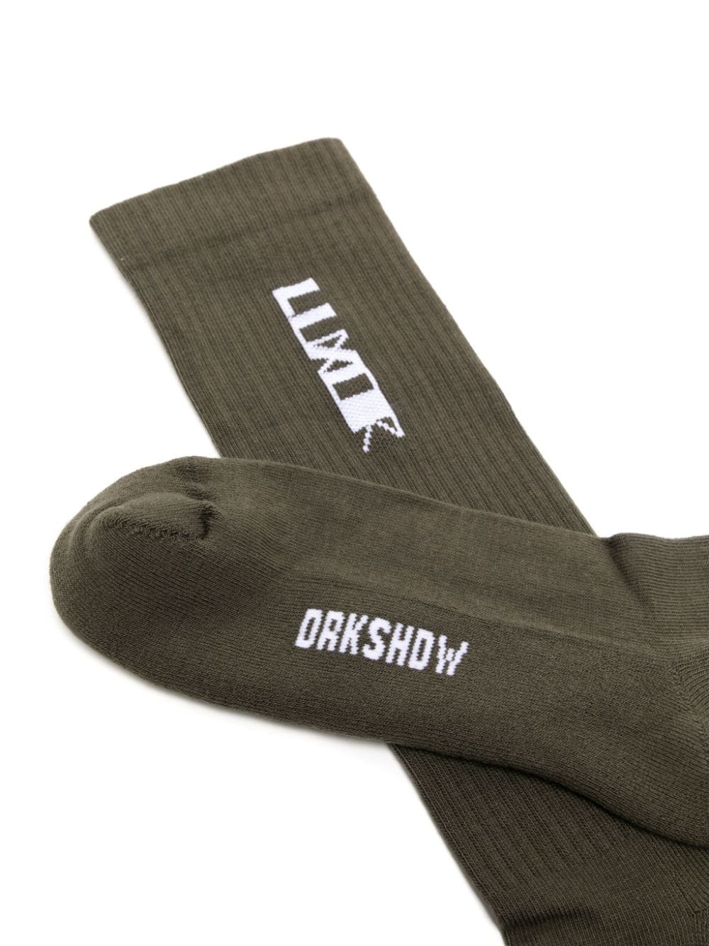 Shop Rick Owens Drkshdw Luxor Logo-intarsia Socks In Green