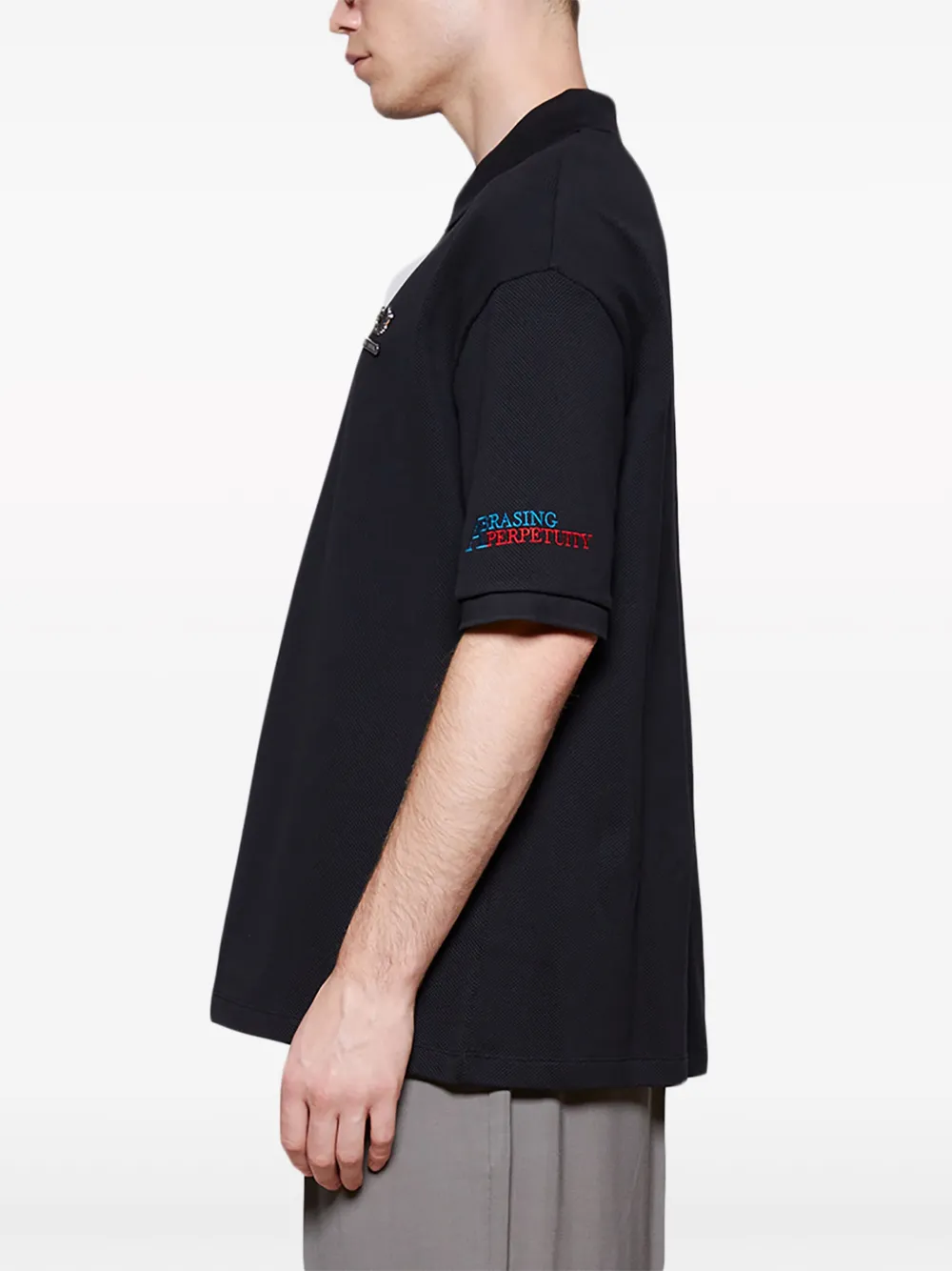 Shop Fred Perry Logo-embroidered Cotton Polo Shirt In Black