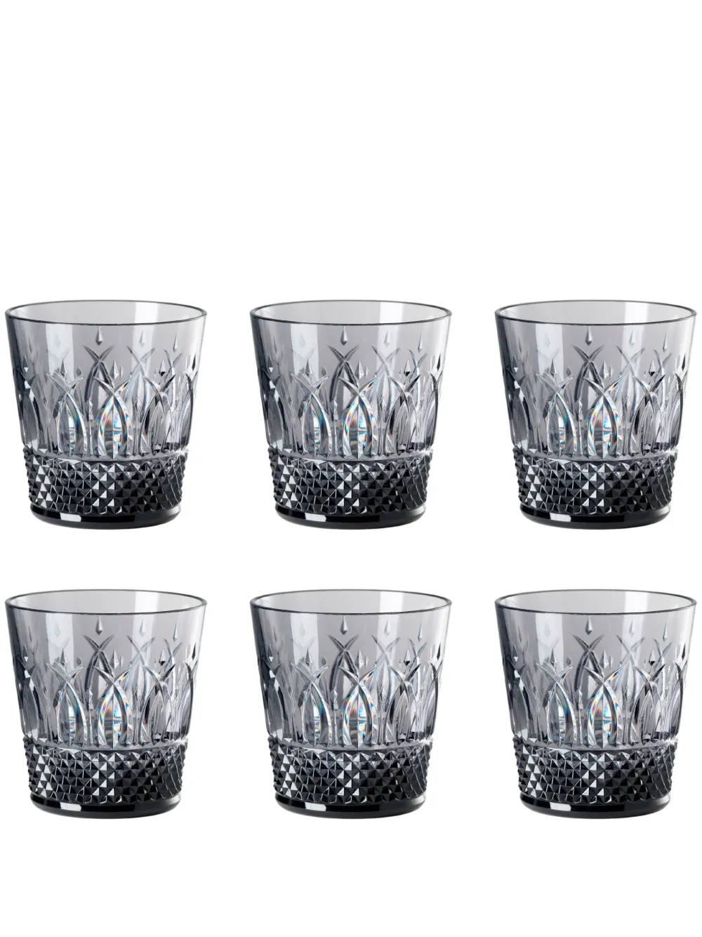 Mario Luca Giusti embossed-pattern glass (set of six) | Grey | Image 1