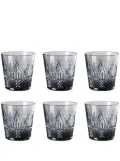Mario Luca Giusti embossed-pattern glass (set of six) - Grey