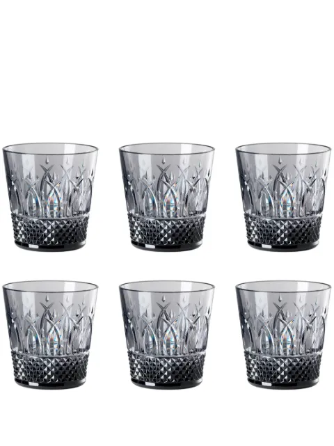 Mario Luca Giusti embossed-pattern glass (set of six)