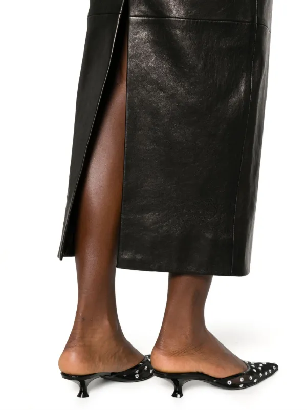 スカート KHAITE FW25 'Loxley' skirt (4108729 979) Loxley Skirt in Black Leather – KHAITE