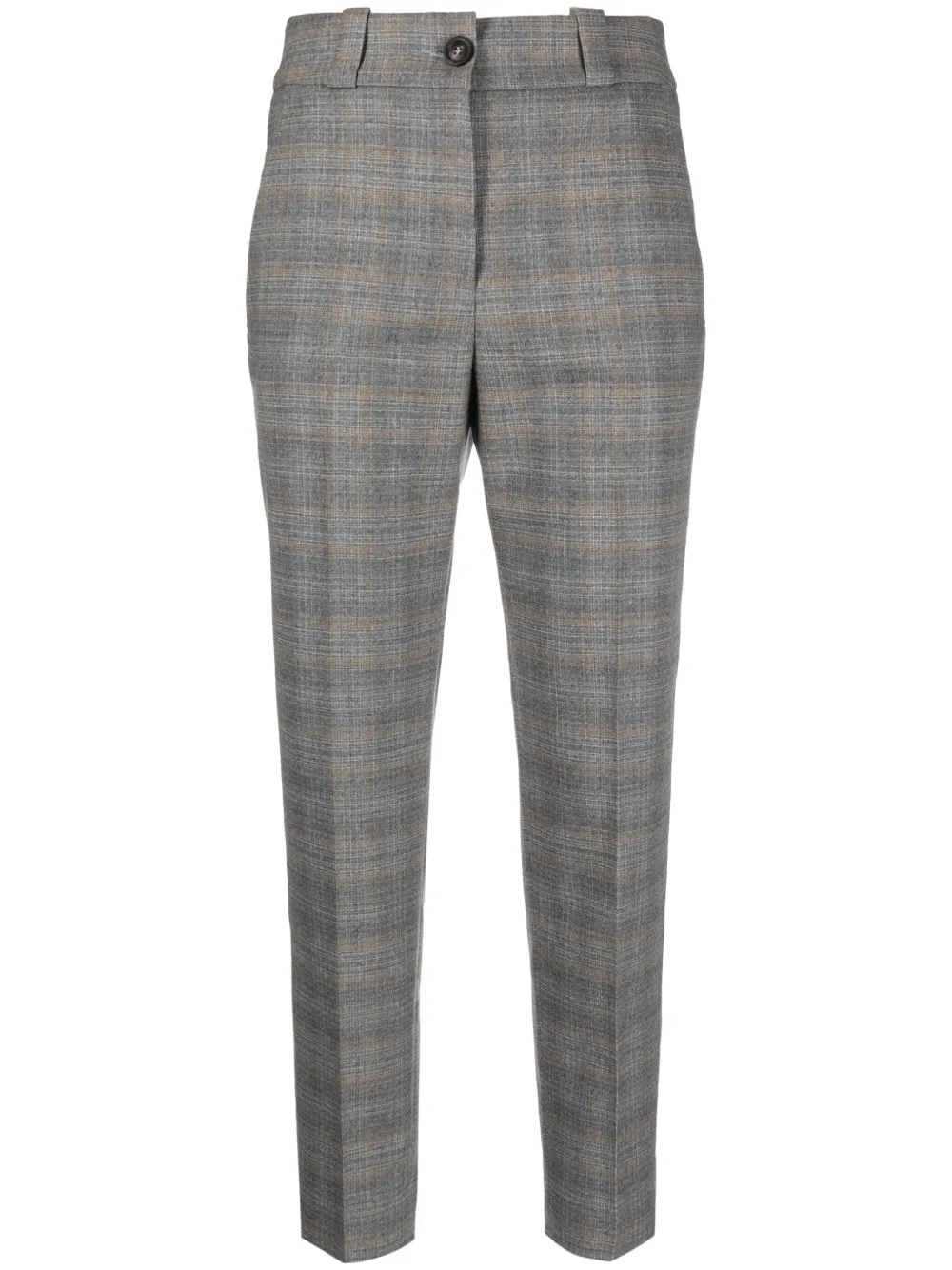 Peserico cropped checked trousers - Grigio