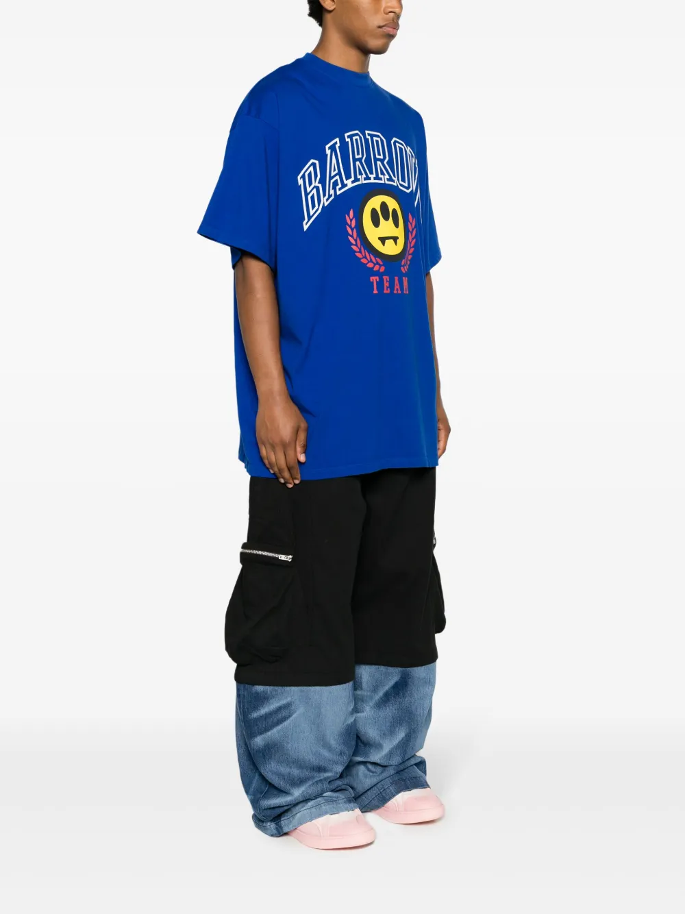 BARROW Katoenen T-shirt met logoprint Blauw