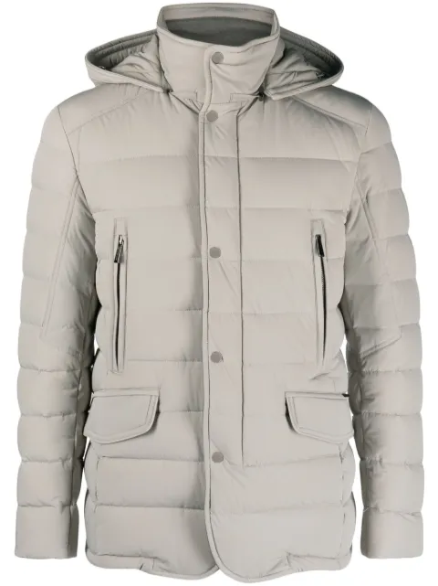 Moorer hooded padded down jacket