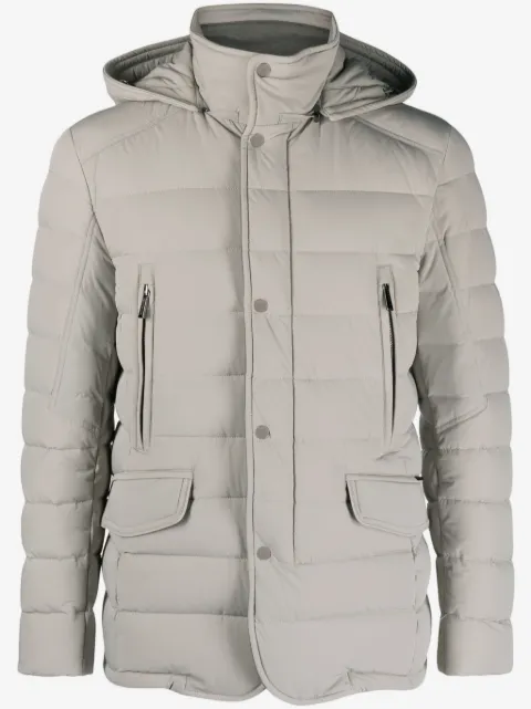 Moorer hooded padded down jacket