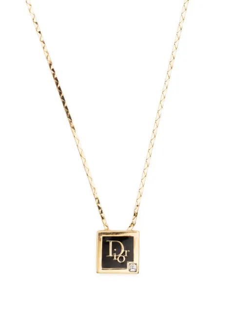 Christian Dior Pre-Owned 1980s logo-pendant chain necklace