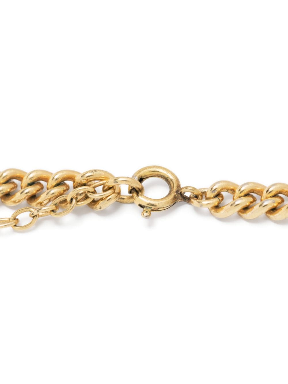 Pre-owned Dior 水钻缀饰古巴链式项链（1990年代典藏款） In Gold
