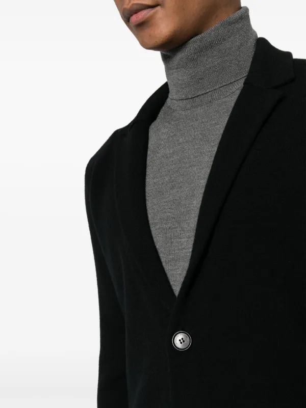 Mens black hot sale knit blazer