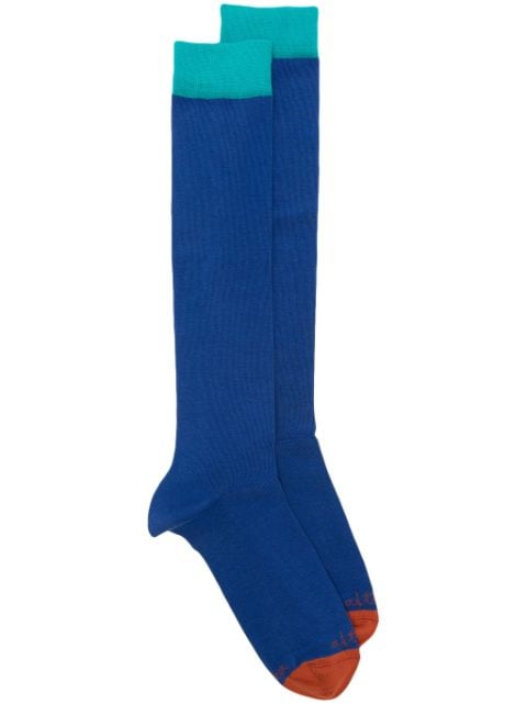 logo-intarsia colour-block socks