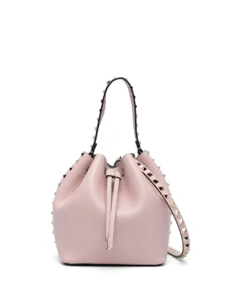 ＊VALENTINO＊ ロックスタッズ シアリング バケットバッグ 関税負担なし☆VALENTINO ロックスタッズ バケットバッグ