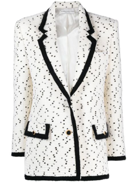 Alessandra Rich spotted single-breasted bouclé blazer