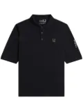 Raf Simons X Fred Perry logo-plaque cotton polo shirt - Black