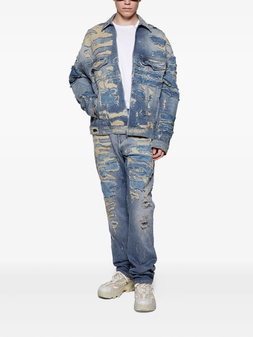 Givenchy Denim jack met rits Blauw