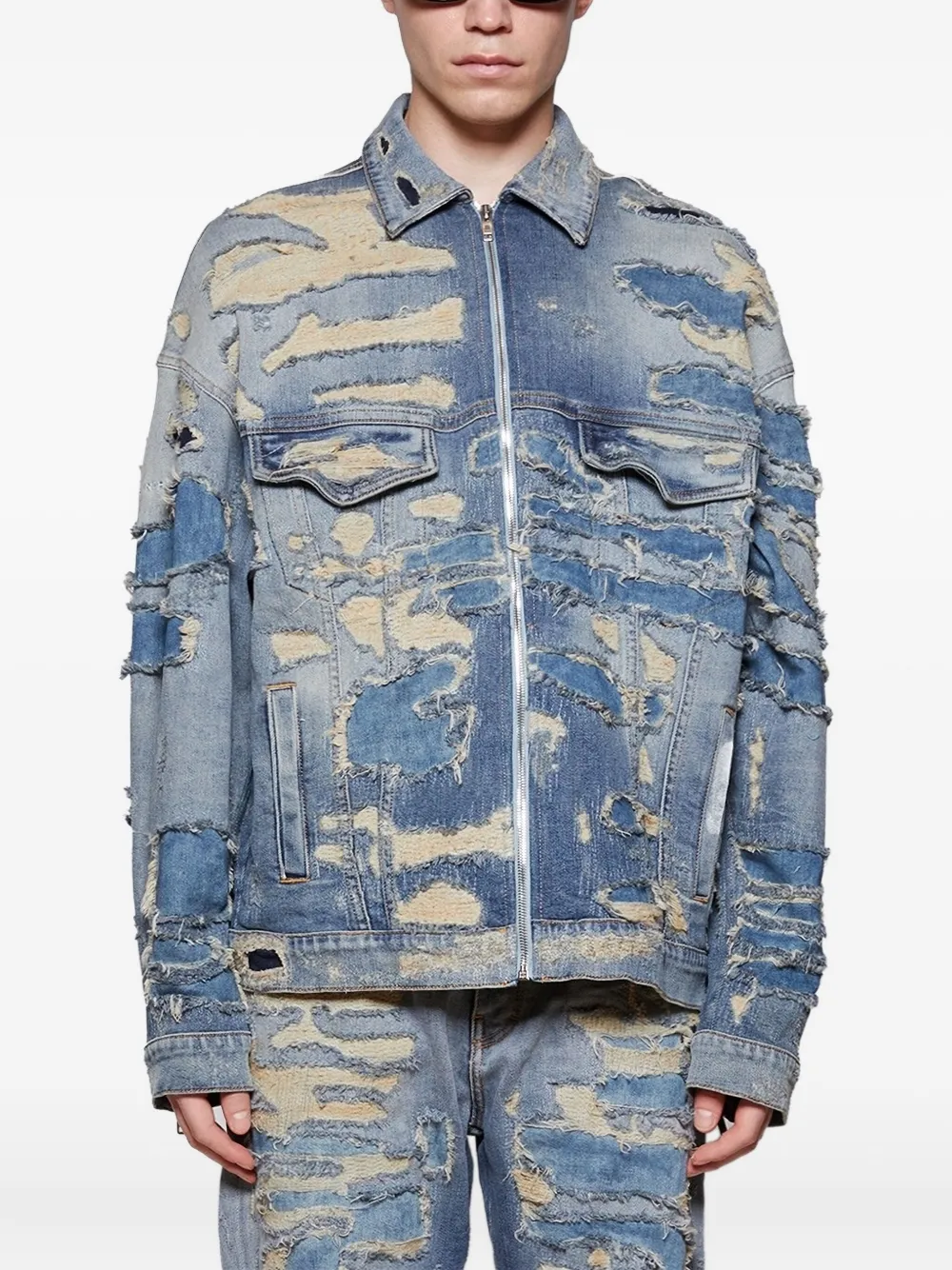 Givenchy Denim jack met rits Blauw