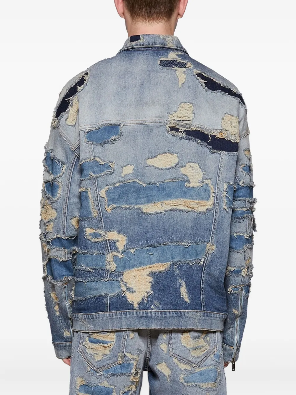Givenchy Denim jack met rits Blauw