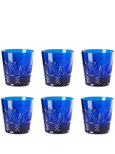 Mario Luca Giusti embossed-pattern glasses (set of six)