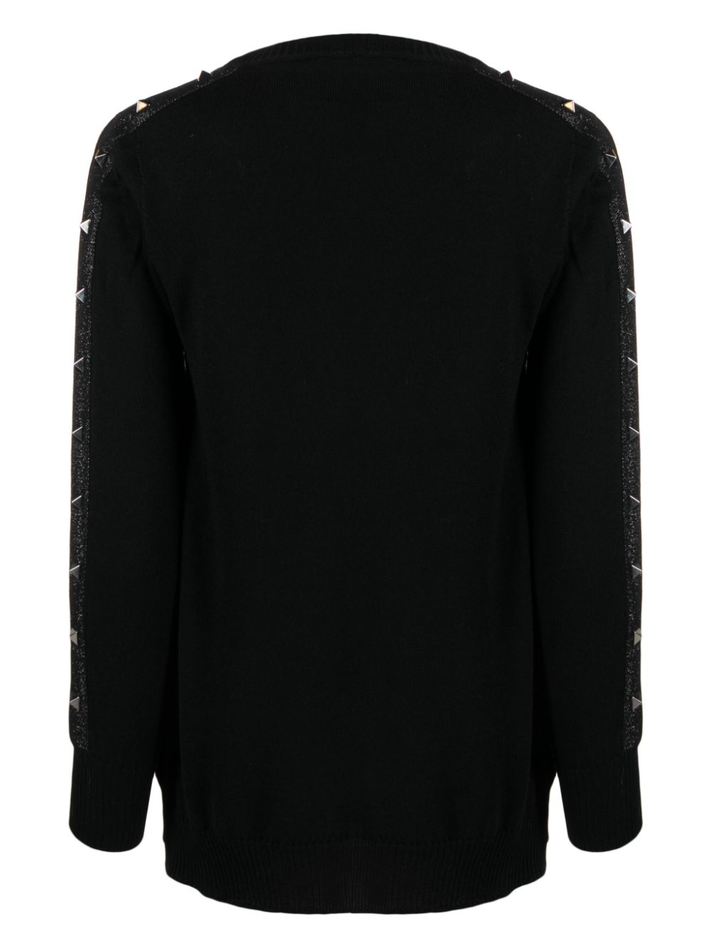 D.Exterior stud-embellished wool jumper - Zwart