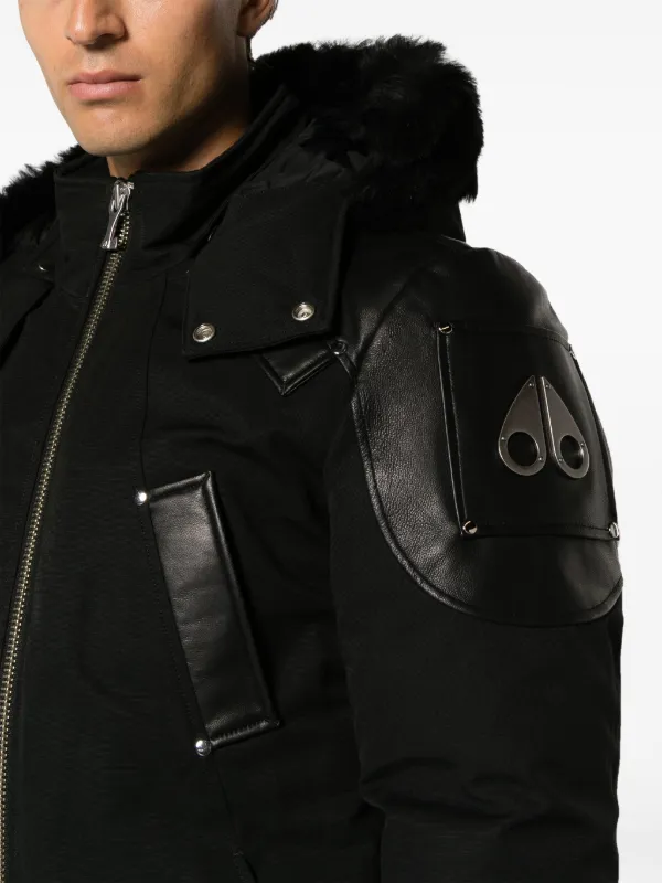 Dixon leather jacket with detachable hood sale