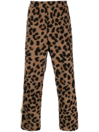 Leopard print discount side stripe trousers