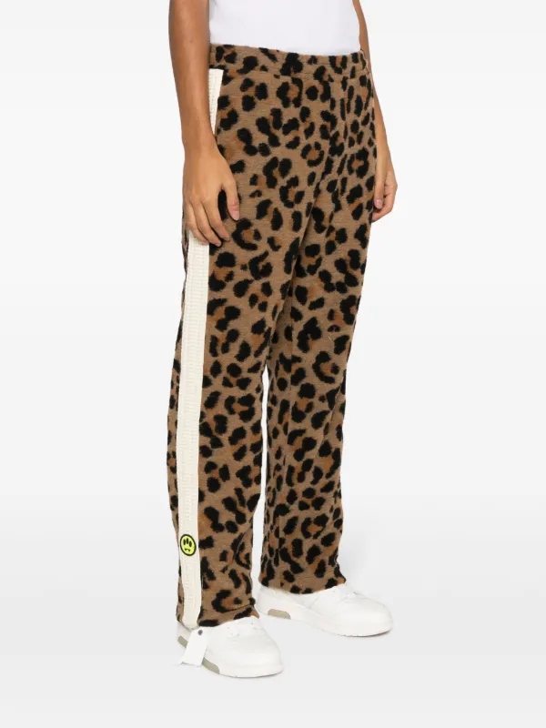 BARROW leopard print side stripe Track Pants Farfetch