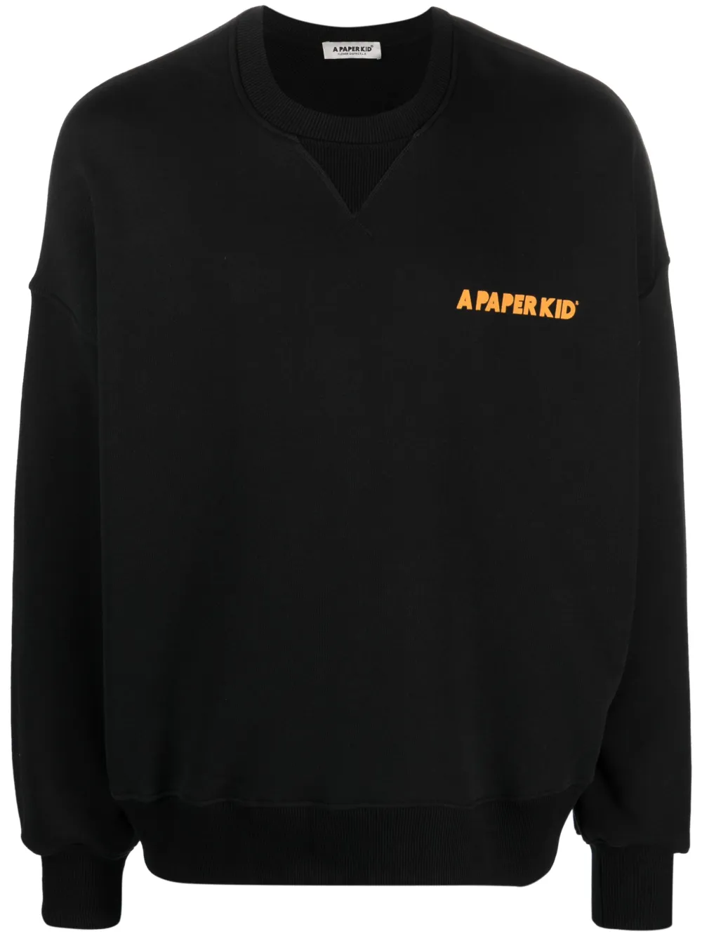 a paper kid logo-print cotton sweatshirt - Nero