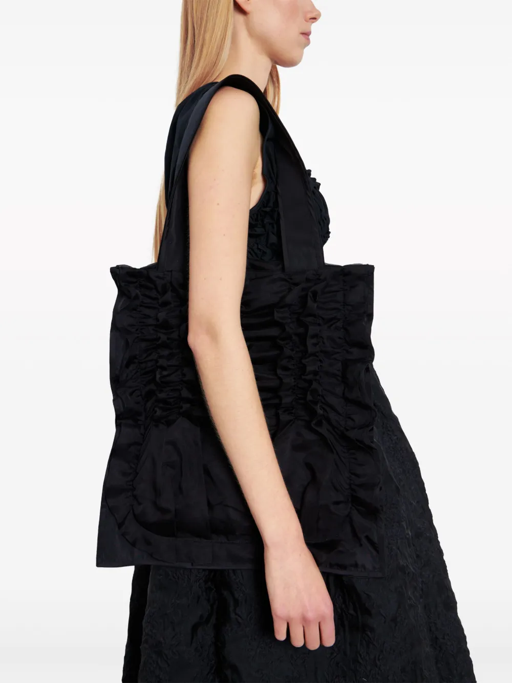 Cecilie Bahnsen Usagi gathered tote bag - Zwart