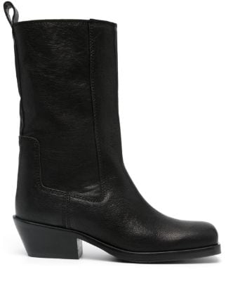 Bimba y Lola square toe Leather Boots Farfetch