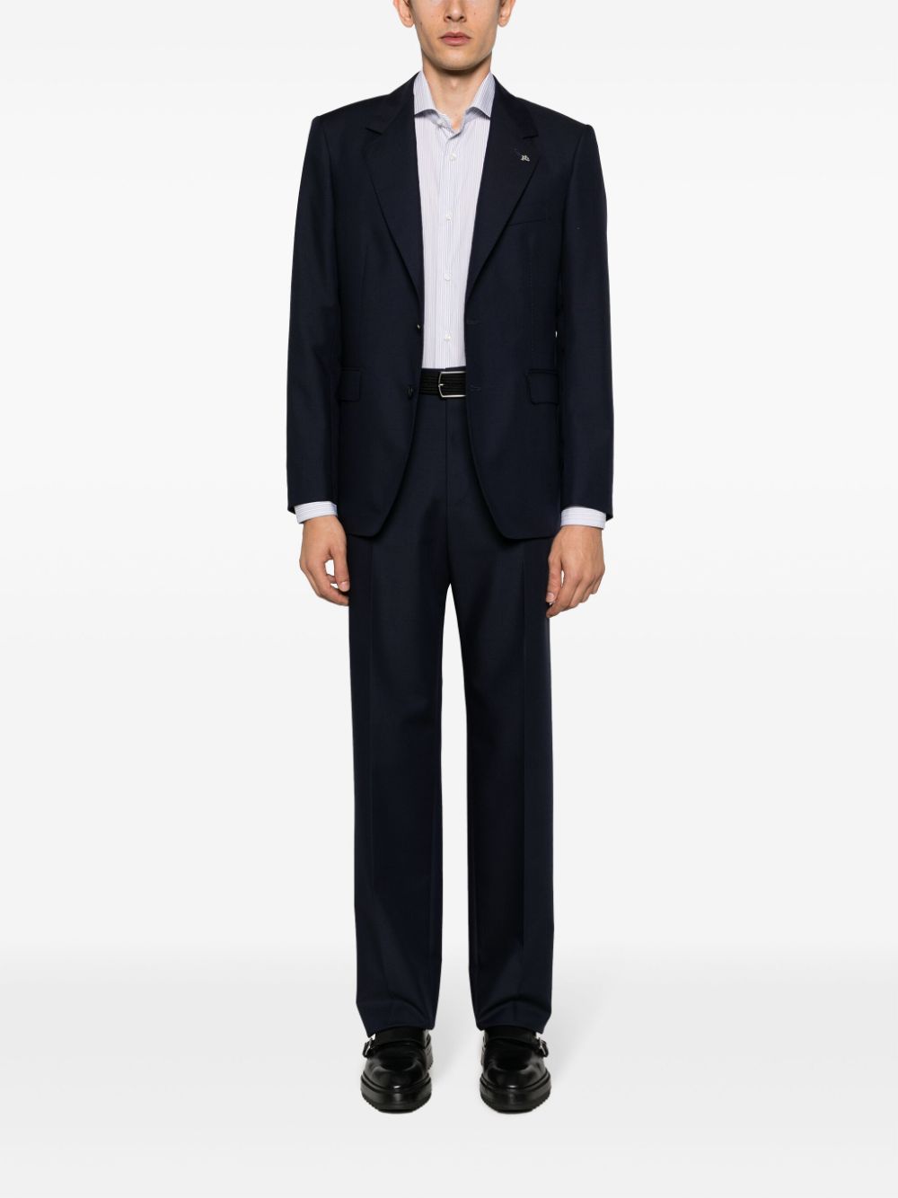 Tagliatore virgin wool-blend single-breasted suit - Blauw