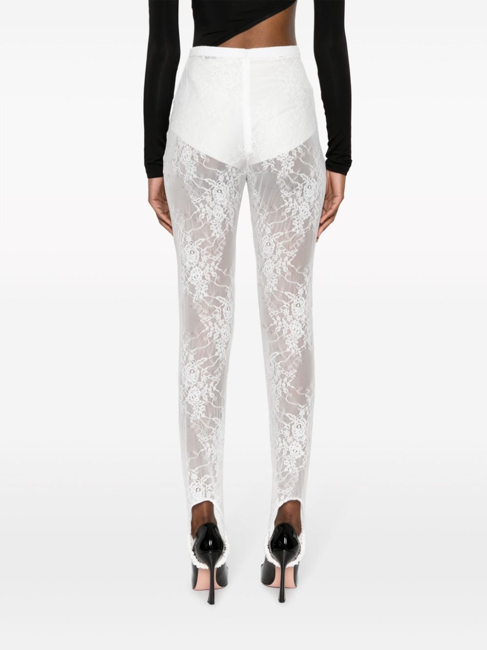 Giuseppe Di Morabito High-waist Floral-lace Leggings In White