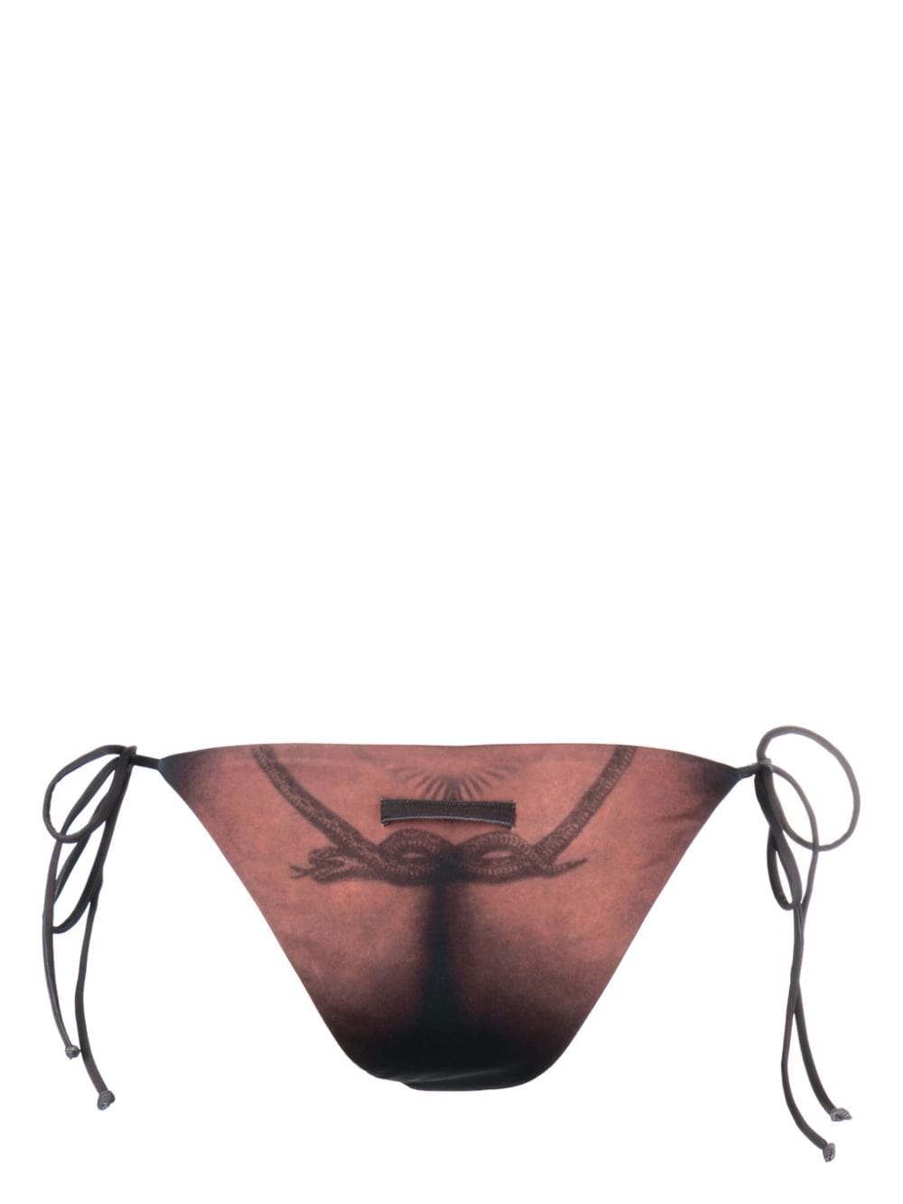Shop Jean Paul Gaultier Tattoo-print Bikini Bottoms In Brown