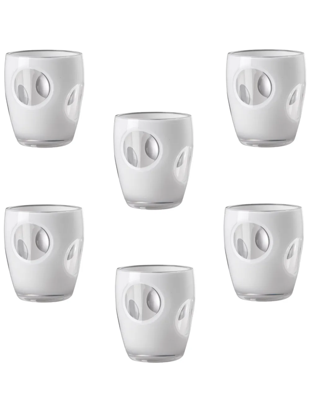 Mario Luca Giusti set de seis vasos de agua Fisheye | blanco | Image 1