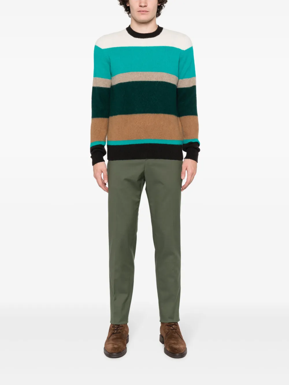 Lardini slim-cut mid-rise trousers - Groen