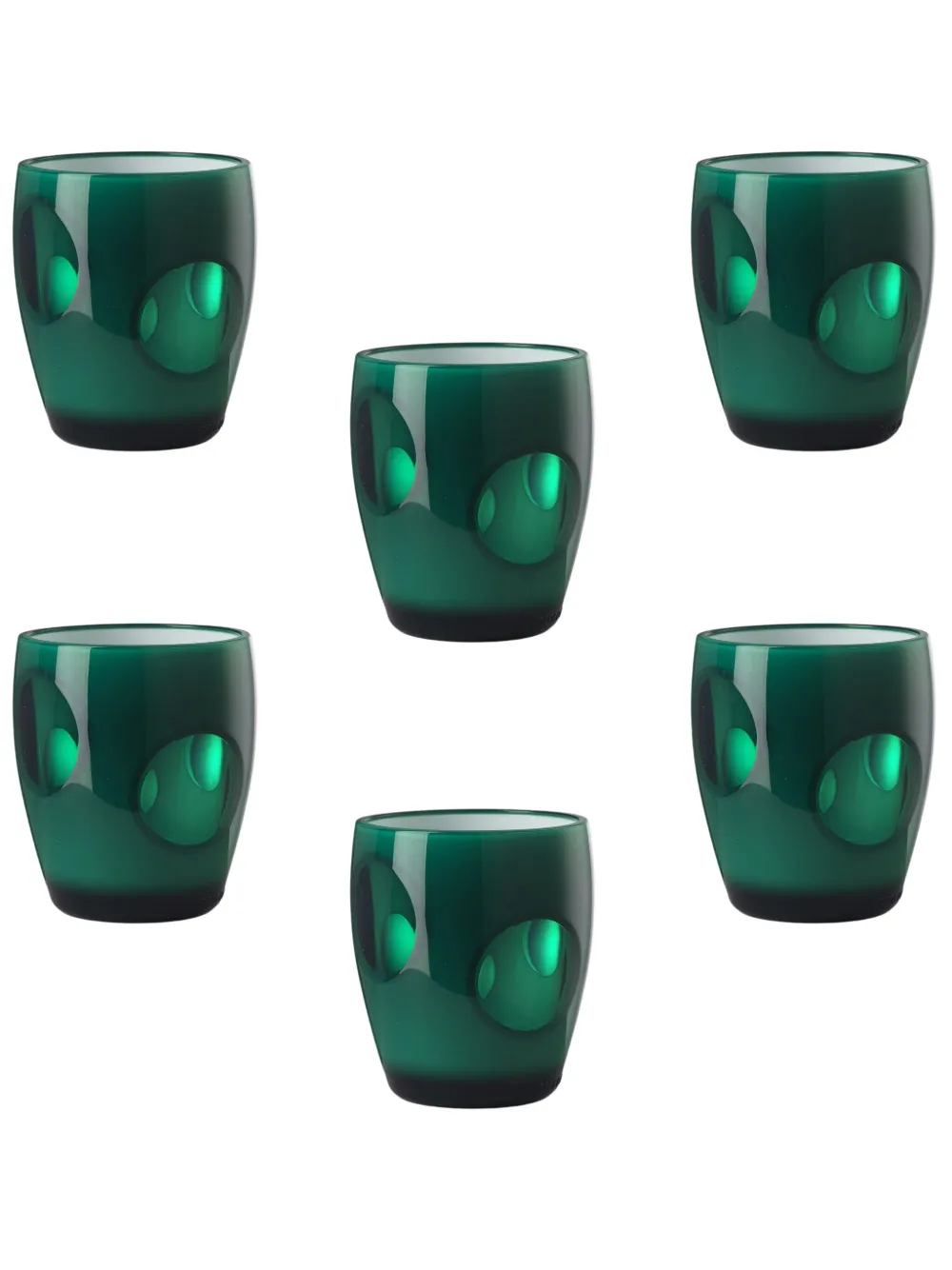 Mario Luca Giusti set de seis vasos de agua Fisheye | verde | Image 1