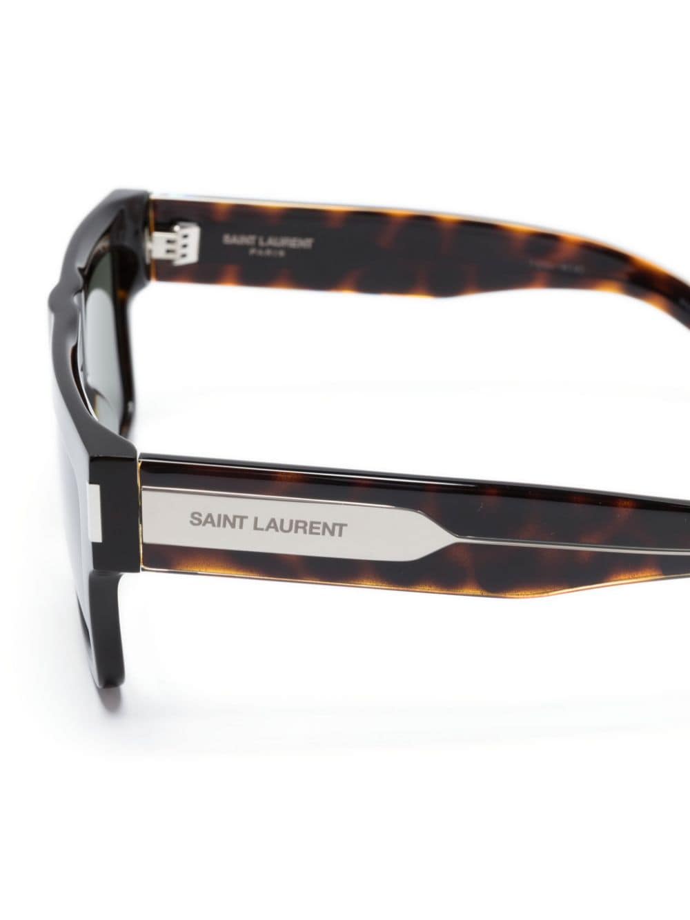 Saint Laurent Eyewear Zonnebril met schildpadschild design Bruin