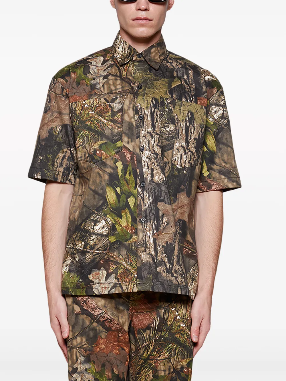 Shop Local Authority La Slash Camouflage-pattern Shirt In Green