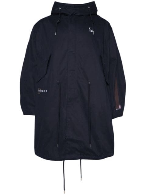 Fred Perry logo-print hooded cotton parka