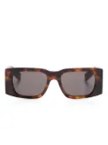 Saint Laurent Eyewear tortoiseshell rectangle-frame sunglasses - Brown
