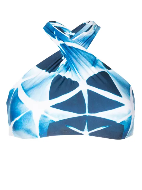 Lenny Niemeyer abstract-pattern print halterneck bikini top