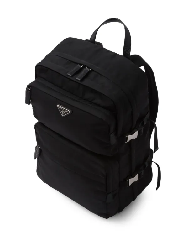 re nylon and leather backpack