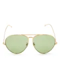 Gucci Eyewear logo-lettering pilot-frame sunglasses - Gold
