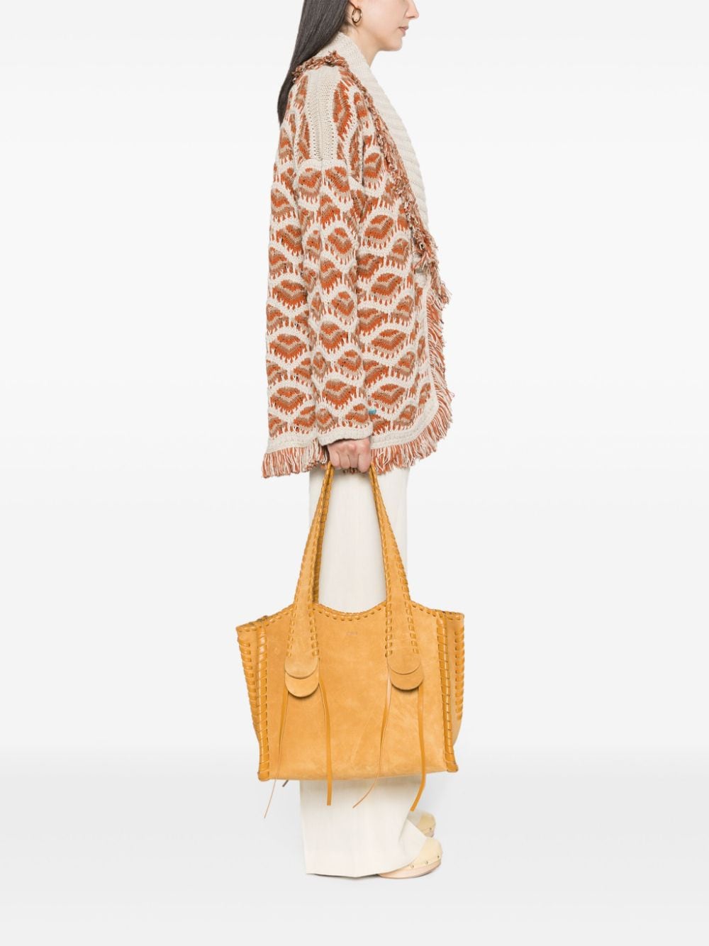 Chloé medium Mony suede tote bag - Bruin