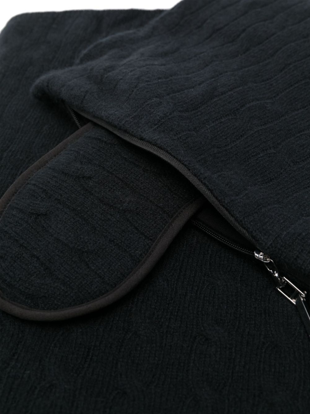 Shop Ralph Lauren Cable-knit Cashmere Travel Set In Black
