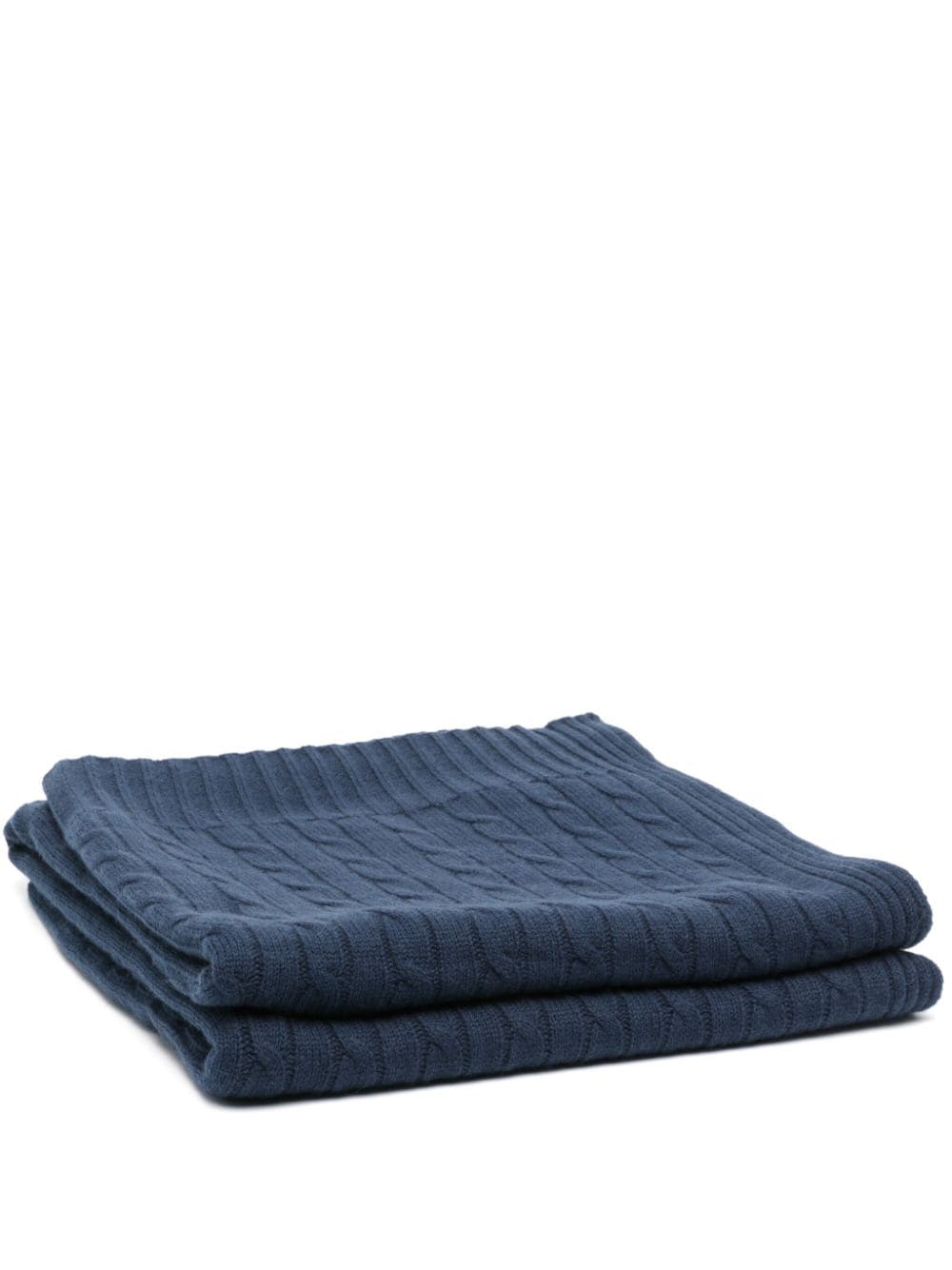 Ralph Lauren Cable-knit Cashmere Blanket In Blue