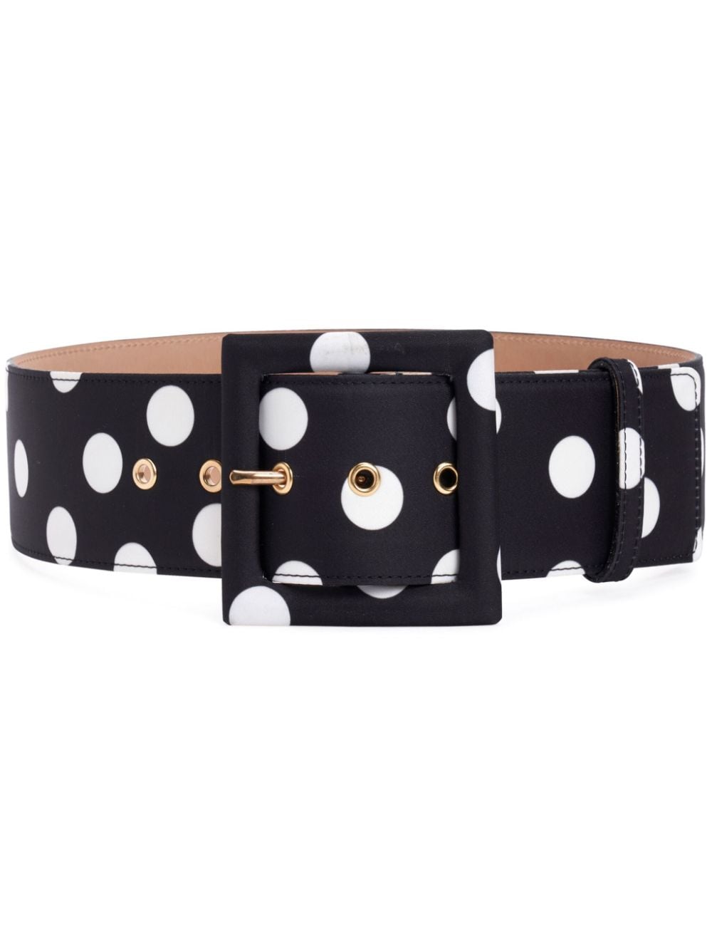 Carolina Herrera Polka-dot Icon Belt In Black