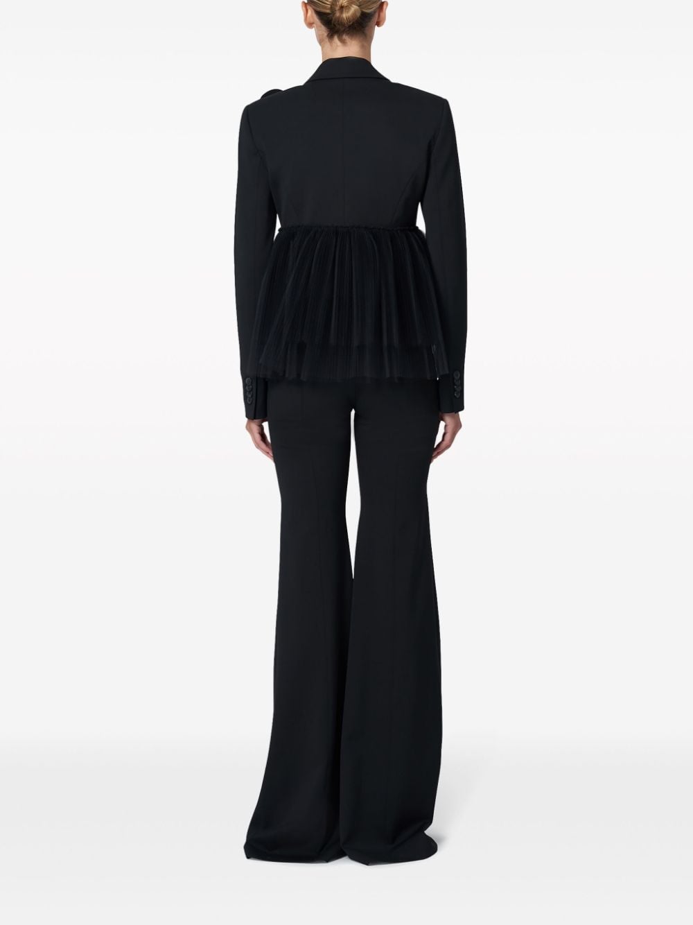 Shop Carolina Herrera High-waist Flared Trousers In 黑色