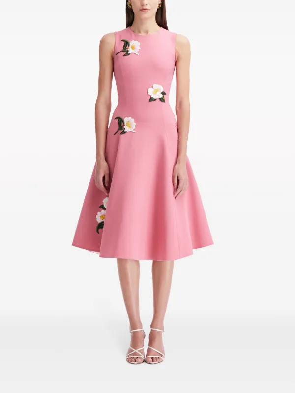 OSCAR DE LA popular RENTA Pink Floral Sheath Dress 5