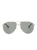 Gucci Eyewear Web-detail pilot-frame sunglasses - Gold