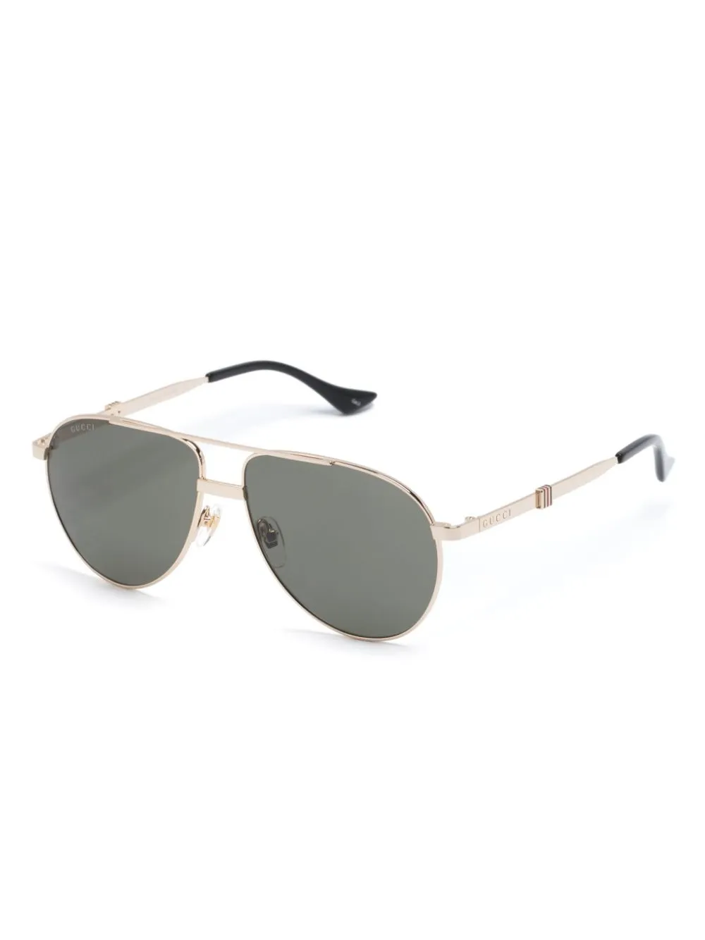 Gucci Eyewear Lentes De Sol Con Armazon Estilo Piloto y Detalle Web Dorado FARFETCH MX